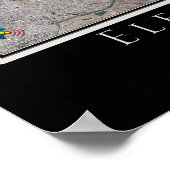 エレファントビュッテレイクニューメキシコ衛星地図 ポスター (角)