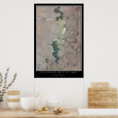 エレファントビュッテレイクニューメキシコ衛星地図 ポスター (キッチン)