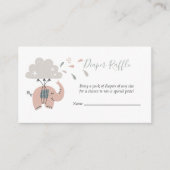 エレファントピンクかわいい女の子のおむつラッフル エンクロージャーカード (正面)