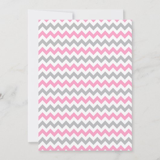 エレファントピンクとグレーの赤ちゃんシャワー 招待状 (裏面)