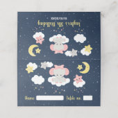 エレファントピンクとネイビーの誕生日パーティーの座席 プレイスカード (外部開封)