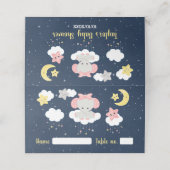 エレファントピンクとネイビーの赤ちゃんシャワーの座席 プレイスカード (外部開封)