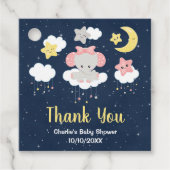 エレファントピンクとネイビー赤ちゃんシャワーありがとう フェイバータグ (正面)