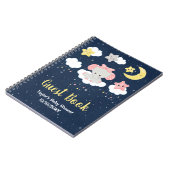 エレファントピンクとネイビー赤ちゃんシャワーのゲストブック ノートブック (左側)