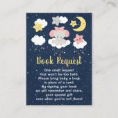 エレファントピンクとネイビー赤ちゃんシャワー予約リクエスト エンクロージャーカード (正面)