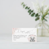 エレファントピンクの花ボホベビーシャワーオムツ エンクロージャーカード (スタンド正面)