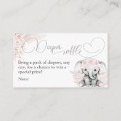 エレファントピンクの花ボホベビーシャワーオムツ エンクロージャーカード (正面)