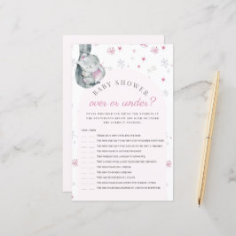 エレファントピンクの赤ちゃんシャワーゲームの上または下