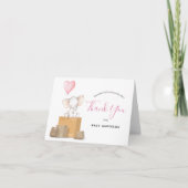 エレファントピンクの赤ちゃんシャワーbyメールありがとう ノートカード (正面)