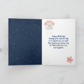 エレファントピンクアンドネイビーハッピーバースデー カード (内部)