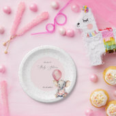 エレファントピンクバルーンガールベビーシャワーへようこそ ペーパープレート (パーティー)