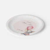 エレファントピンクバルーンガールベビーシャワーへようこそ ペーパープレート (アングル)