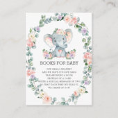 エレファントピンクパープルフローラリーフィーブックスベビー エンクロージャーカード (正面)