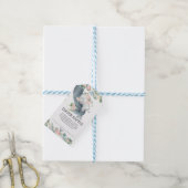 エレファントピンクフローラシャワーおむつラッフルカード ギフトタグ (より糸付き)