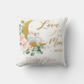 エレファントピンクフローラ月と背中にあなたを愛 クッション (正面)