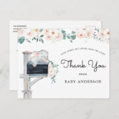 エレファントピンクフローラ赤ちゃんシャワーbyメールありがとう ポストカード (正面/裏面)