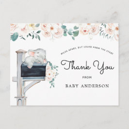 エレファントピンクフローラ赤ちゃんシャワーbyメールありがとう ポストカード