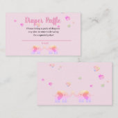 エレファントピンク/パープルガールズおむつラッフル エンクロージャーカード (正面/裏面)