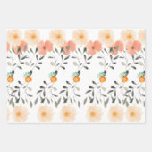 エレファントピーチファズベビーシャワーカワイイガーリーフローラ ラッピングペーパーシート (正面3)