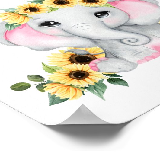 エレファントピーナッツの赤ちゃん女の子シャワーの数を推測 ポスター (角)