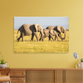 エレファントファミリー歩く キャンバスプリント (インサイチュ (リビング))