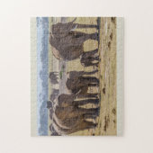 エレファントファミリー歩く ジグソーパズル (縦)