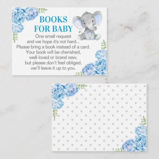 エレファントブックベビー – ブルーブックリクエストカード エンクロージャーカード (正面/裏面)