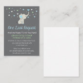 エレファントブックリクエストカード、エレファントベビーシャワー エンクロージャーカード (正面/裏面)