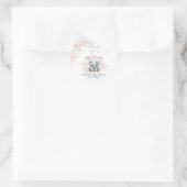 エレファントブラッシュピンクフラワーボホベイビーシャワー ラウンドシール (バッグ)