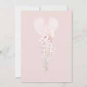 エレファントブラッシュピンクフラワーボホベイビーシャワー 招待状 (裏面)