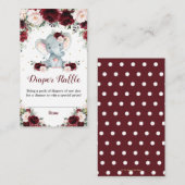 エレファントブルゴーニュ赤面フローラおむつラッフルベビー エンクロージャーカード (正面/裏面)