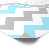 エレファントブルーとグレーの赤ちゃんシャワー ポスター (角)