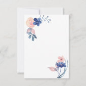 エレファントブルーとピンクの赤ちゃんシャワーありがとう サンキューカード (裏面)