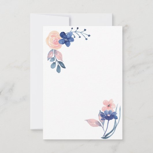 エレファントブルーとピンクの赤ちゃんシャワーありがとう サンキューカード (裏面)