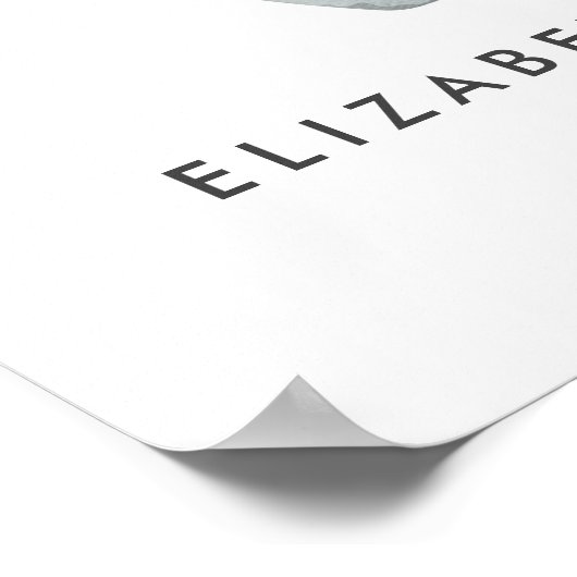 エレファントブルーウォーターカラー男の赤ちゃんシャワーウェルカム ポスター (角)