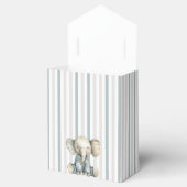 エレファントブルーストライプのベビーシャワー フェイバーボックス (オープン)