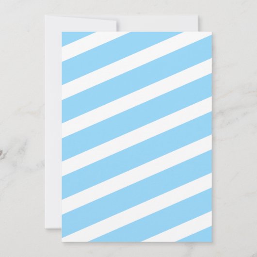 エレファントブルーストライプベビーシャワー招待状 招待状 (裏面)