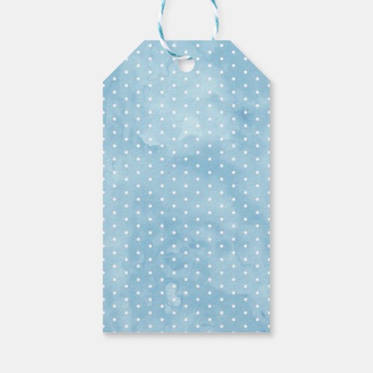 エレファントブルーバルーンベビーシャワーの好意タグ ギフトタグ (裏面)