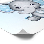 エレファントブルーバルーンベビーシャワーカード&ギフト ポスター (角)