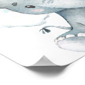 エレファントブルーバルーンボーイ赤ちゃんシャワー歓迎サイン ポスター (角)