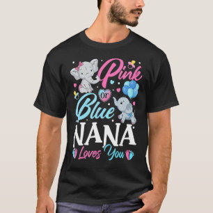 エレファントブルーピンクナナあなたを愛する妊娠を明らかにする Tシャツ