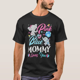 エレファントブルーピンクママ愛する妊娠レヴェア Tシャツ
