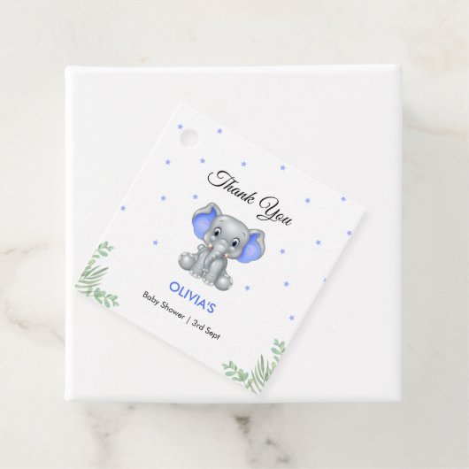 エレファントブルーボーイ赤ちゃんシャワーありがとう フェイバータグ (インサイチュ)