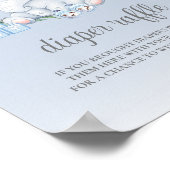 エレファントブルーボーイ赤ちゃんシャワーおむつラッフルサイン ポスター (角)