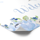 エレファントブルーボーイ赤ちゃんシャワーサムプリントツリー ポスター (角)