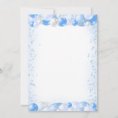 エレファントブルー男の赤ちゃんバルーンシャワー 招待状 (裏面)