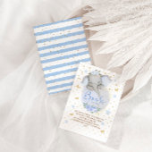 エレファントブルー金ゴールドムーンブックリクエスト赤ちゃんシャワー エンクロージャーカード