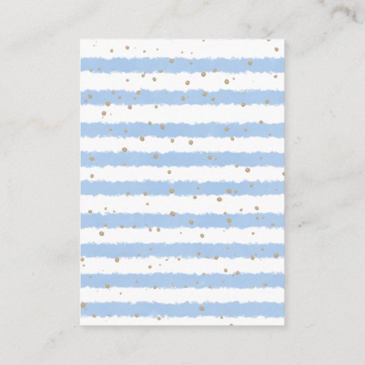 エレファントブルー金ゴールドムーンブックリクエスト赤ちゃんシャワー エンクロージャーカード (裏面)