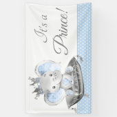 エレファントプリンスベビーシャワーのバナー 横断幕 (縦)