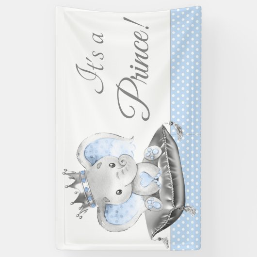 エレファントプリンスベビーシャワーのバナー 横断幕
